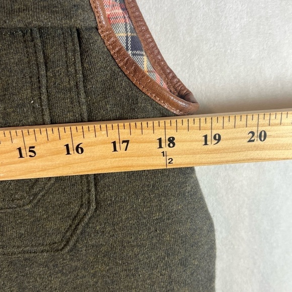 Polo Ralph Lauren Size Small Button Front Leather Detail Hunting Brown Vest EUC - Picture 13 of 14